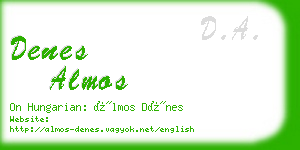 denes almos business card